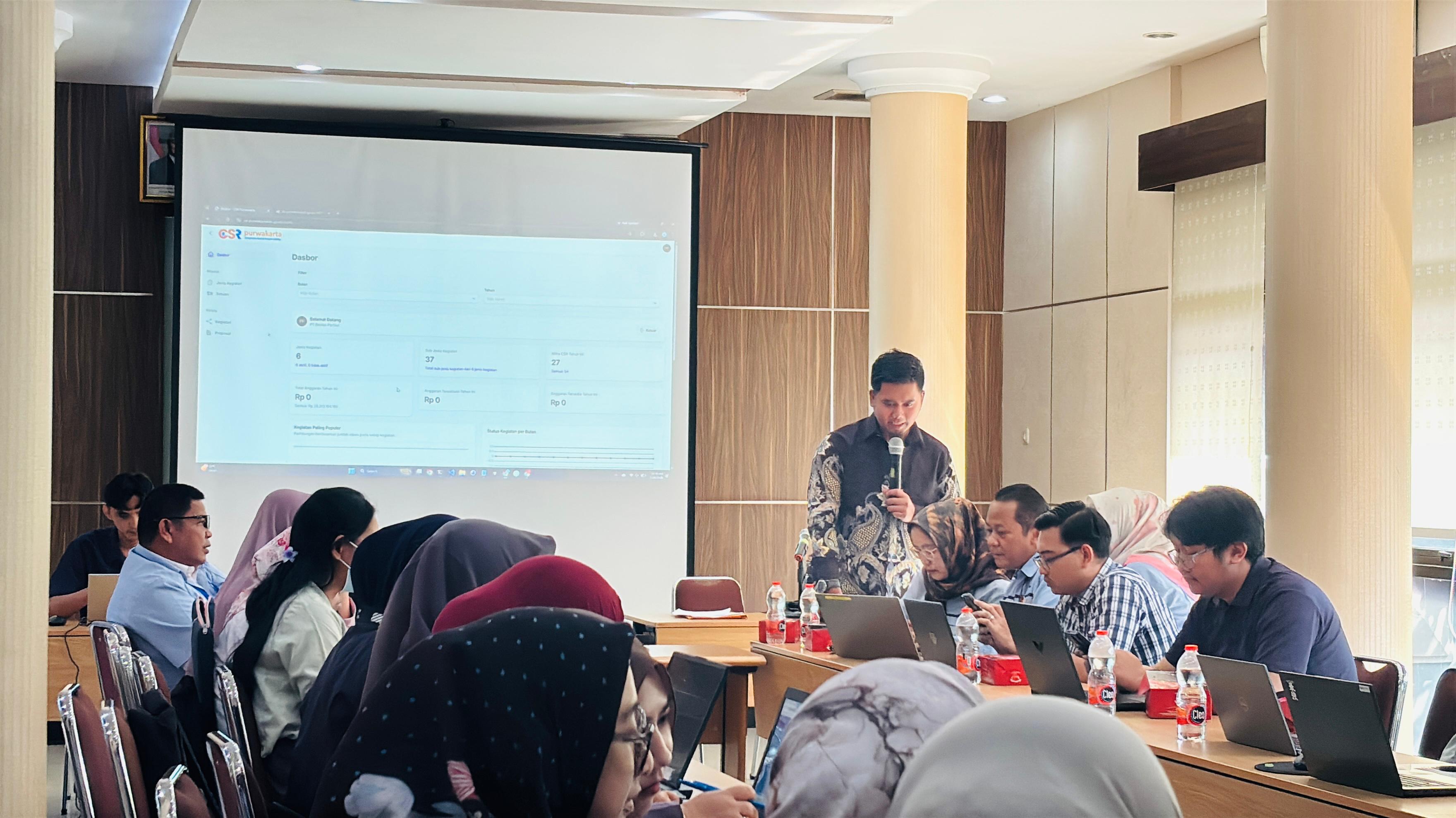 Sosialisasi Tata Cara Pelaporan CSR Secara Online di Kabupaten Purwakarta